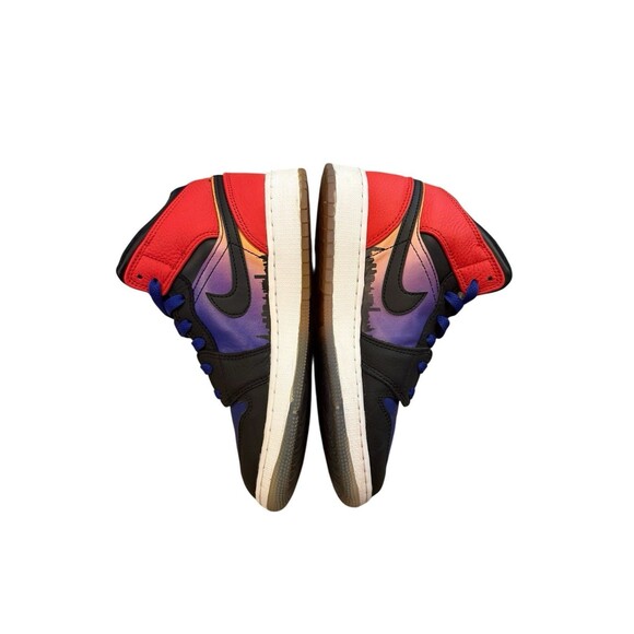 Nike Air Jordan 1 Mid SS GS Concord Black University Red DX4379-400 Size 5Y - Picture 5 of 7